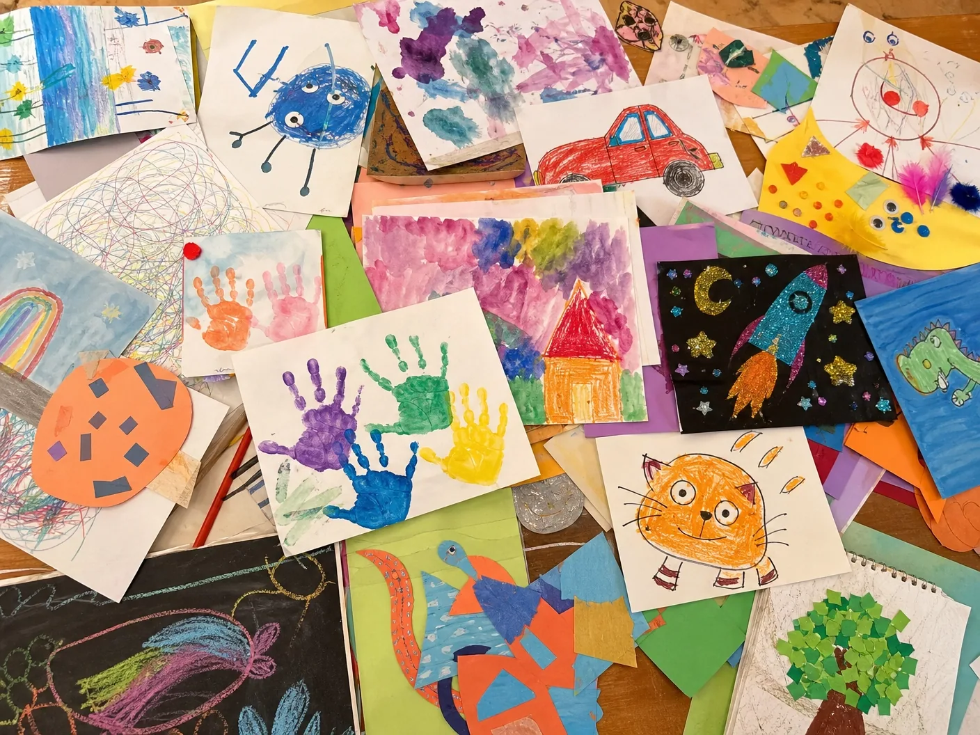 Drawings on the floor
